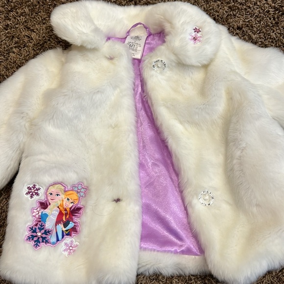 Disney Frozen faux fur coat 3T - Picture 5 of 7